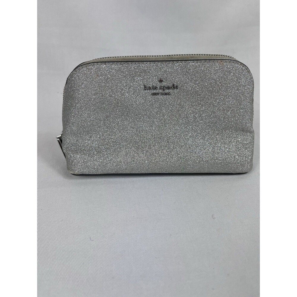 Kate Spade Silver Glitter Makeup Bag